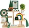 St Patrick's Day Decoration 8 PCS Tiered Tray Decor Set, Cute Tabletop Saint Patty's Day Décor for Home Shelf Mantel Fireplace Office Desk Coffee Bar Leprechaun Gnome Shamrock Irish Tray Objects